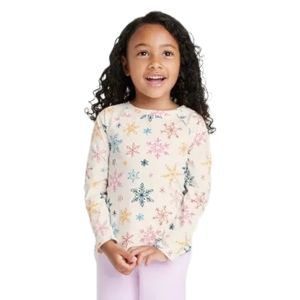 New! Toddler Girls' Long Sleeve Snowflake Shirt - Cat & Jack™